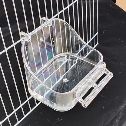 YJJKJ Pet Bird Bath Box, Bird Caged Parrot Bathing Tub, Bird Cage Accessory Bathing Tub Bath for Small Brids Parakeet Canary Budgerigar Lovebirds (Random Color)