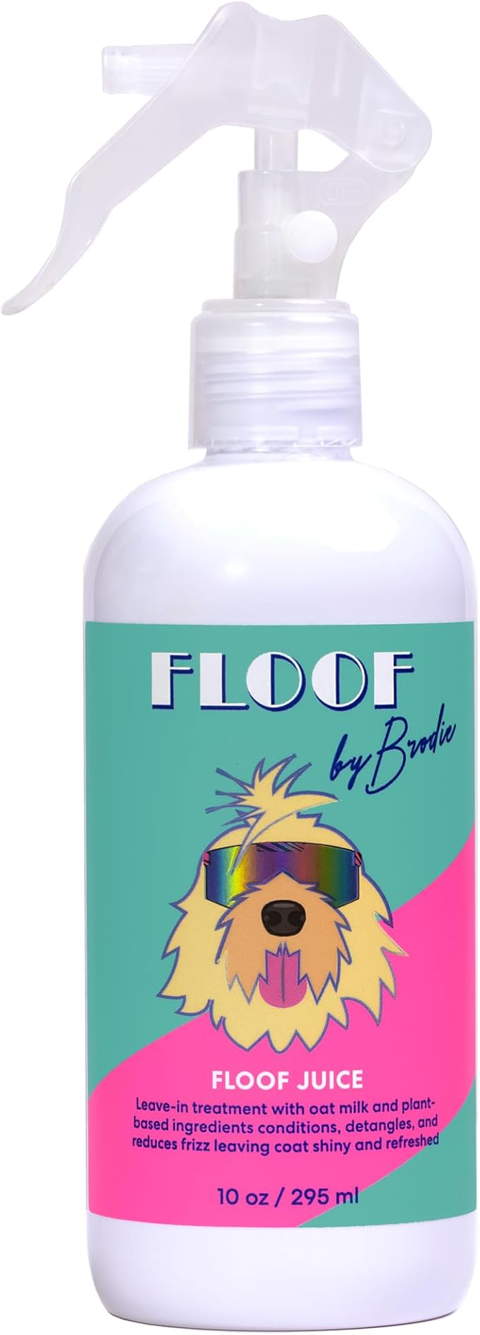 Floof Juice Dry Shampoo for Dogs - Hypoallergenic Conditioning Detangling - No Rinse Spray for Odor Control for Smelly Dogs, Waterless - Made in USA (10oz)