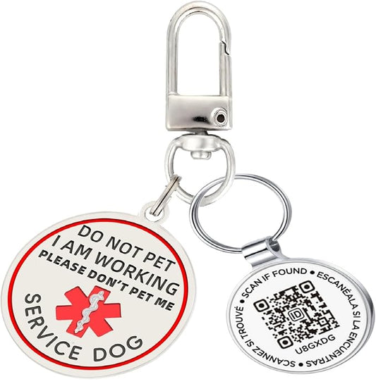 Dog Tags Personalized QR Code and Do Not Pet Dog Tags, Modifiable Pet Online Profile, Multiple Emergency Contact, Scan QR Code Send Pet GPS Location Email