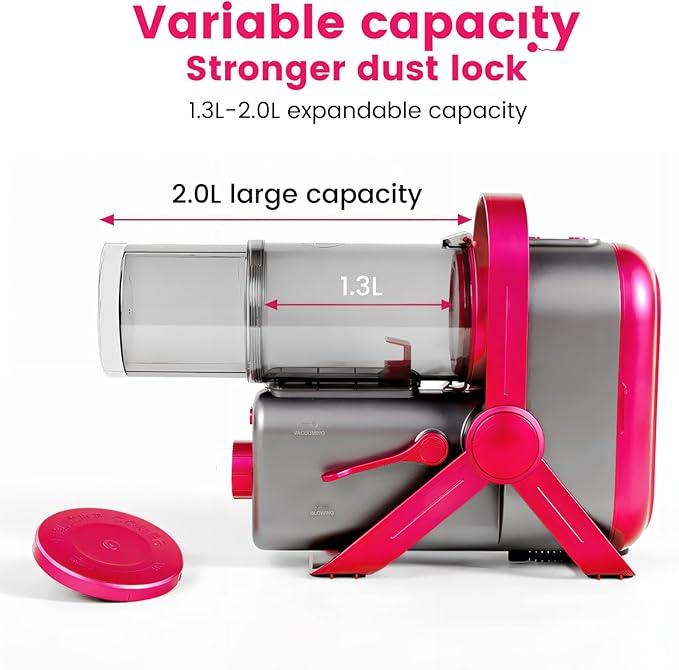 Dog Grooming Kit, Dog Grooming Vacuum, 13000Pa Upgrade Strong Pet Grooming Vacuum for Pets, Scalable Dust Cup, Low Noise, 10 Tools Shedding Grooming for Pet Hair (Rose red)