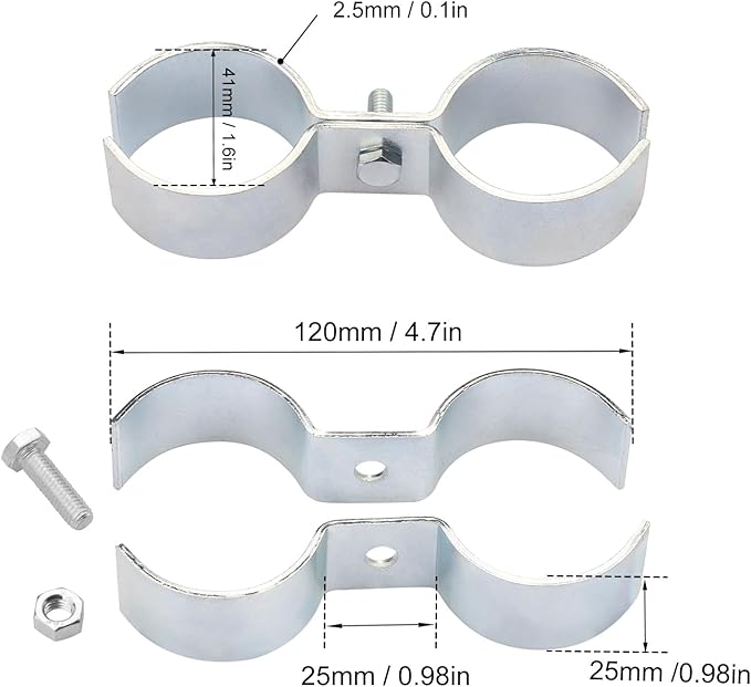 12 Packs 1 Inch Kennel Clamps, Saddle Clamps, dog kennel clamps, by GENHAKON