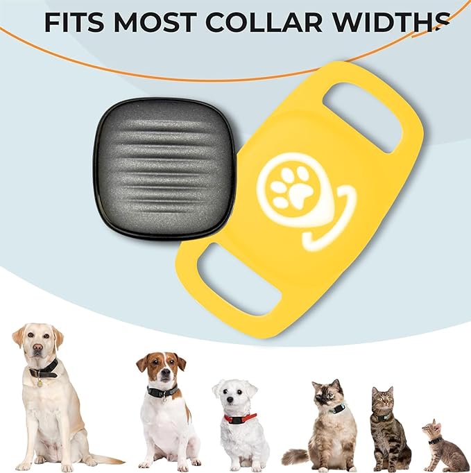 Dog Tracker Smart Pet Location Tracker with Collar Holder Pink, Personalized Smart Item Finder, MFi Certificated Dog Tracking Device, No Monthly Fee,Works with Apple Find My,Not GPS (iOS Only) Golden