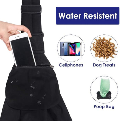 Dog Padded Papoose Sling, Small Pet Sling Carrier Hands Free Carry Adjustable Shoulder Strap Reversible Tote Bag with a Pocket Safety Belt Dog Cat Traveling Subway