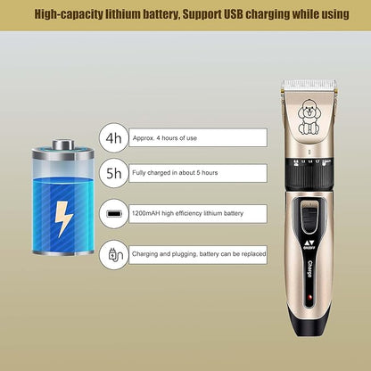 Dog Shaver Clippers, Pets Grooming Kit, Low Noise Rechargeable Cordless Hair Clippers for Small&Large Dogs Cats