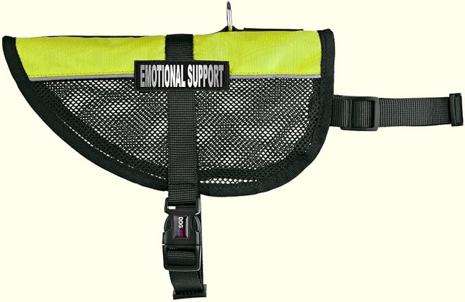 Dogline MaxAire Multi-Purpose Mesh Vest for Dogs and 2 Removable Emotional Support Patches, Small, Green