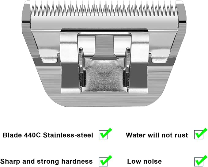 10W Detachable Dog Grooming Wide Blades,Compatible with Andis,Oster A5,Wahl KM10 Series Clippers,Cut Length 1/16(1.5mm)