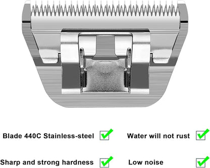 15W Detachable Dog Grooming Wide Blades,Compatible with Andis,Oster A5,Wahl KM10 Series Clippers,Cut Length 3/64(1.2mm)