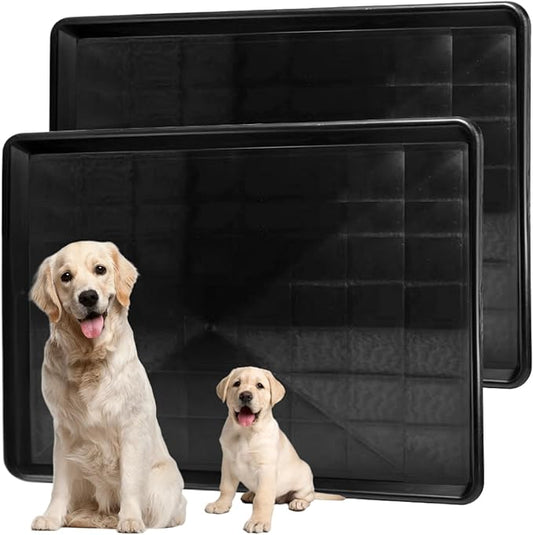 2 Pack Dog Crate Tray, 36" L x 24" W ChewProof Replacement Pan for Dog Crate, Large Plastic Bottom Pan Liner Drip Trays Pan for Pet Crates Kennels