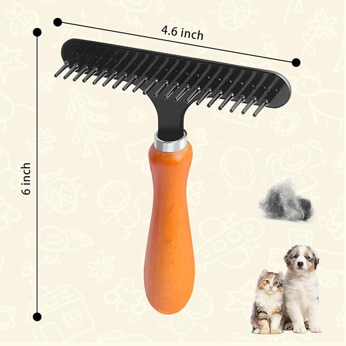 1 Pack Carpet Rake Portable, Pet Hair Remover, Portable Dog Cat Hair Remover Lint for Hairball, Single Row Pins Shedding and Undercoat Rake Comb for Dogs and Cats Safe Grooming & Deshedding Brush
