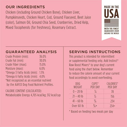 Instinct Raw Boost Mixers Freeze Dried Dog Food Toppers For Dry Food, Grain Free Dog Food Toppers with Chicken For Dogs - Skin and Coat Health, 12.5 oz