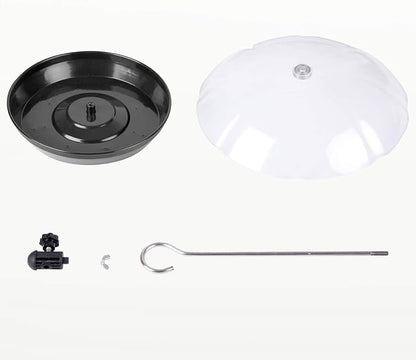 Kingsyard Adjustable Platform Bird Feeder for Outdoors Hanging, Metal Tray Bird Feeder with Dome Top, Attract Bluebirds Cardinals Goldfinches (Black)