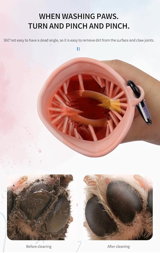 Dog Paw Cleaner, 2 in 1 Multi-Purpose Paw Cleaner, Dog Paw Scrubber and Cleaner (Large, Grey)