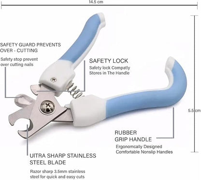 Dog Nail Clippers and Trimmers - with Safety Guard to Avoid Over Cutting, Free Nail File, Razor Sharp Blade - Professional Grooming Tool for Pets