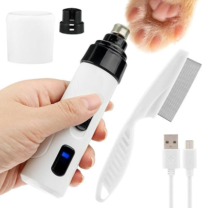 Dog Nail Grinder Upgraded, 2-Speed Rechargeable Pet Nail Trimmer, Electric Dog Nail Clippers Painless Pet Paws Grooming Smoothing for Small Medium Large Dogs and Cats