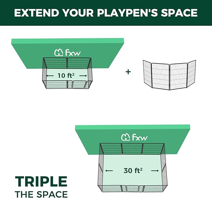 FXW Homeplus Dog Playpen for Indoor Use - Stress-Free and Safe Play, Heavy Duty 40 Inch 4 Panels Dog Pen for Medium and Large Dogs, Black_atented