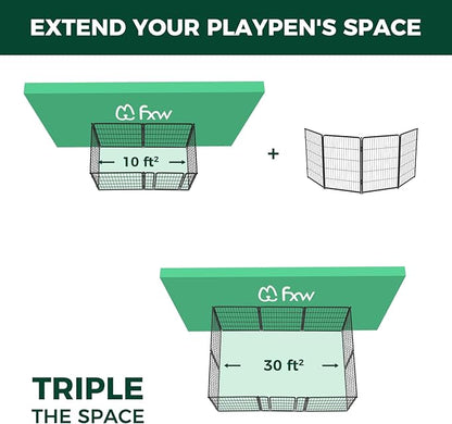 FXW Homeplus Dog Playpen for Indoor Use - Stress-Free and Safe Play, Heavy Duty 40 Inch 4 Panels Dog Pen for Medium and Large Dogs, Black_atented