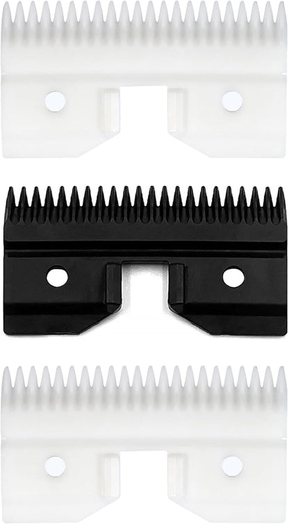 3PCS Ceramic Coarse Pet Replacement Blade Cutter Compatible with Andis 64440, Oster A5, Wahl KM Series Clipper, 22Teeth White and Black Ceramic Blade Cutter