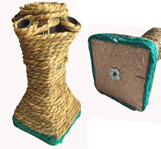 Hamiledyi Pet Bunny Fun Tree Rabbit Chew Toy Rattan Grass Scratcher Climbing Tree Play Carrot Toy for Rabbit Bunny Guinea Pig Squirrels Parrots Cat and Other Small Animals