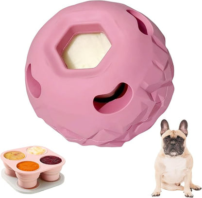 Interactive Dog Chew Toys, Large Dog Toys, DIY Treat Dispenser, Puzzle Toys for Dogs  Reduce Anxiety & Boredom, Homemade Treat Dispenser, Birthday Gifts for Dogs, Diamond Pattern Pink (25-85 lbs)