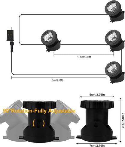 RGB Underwater Pond Lights, Super Bright LED Submersible Fountain Lights Colored Landscape Spotlights, Bluetooth APP Control IP68 Waterproof for Fish Aquarium Tank Garden Yard Pool (Set of 4)