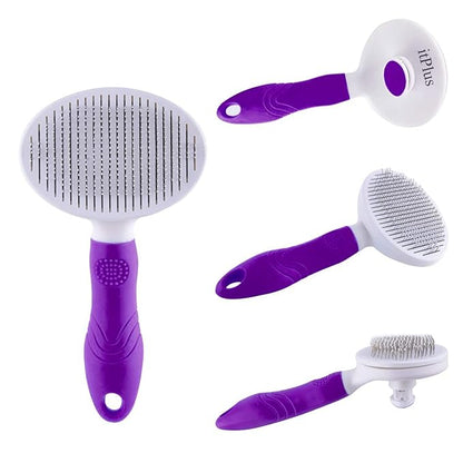 Cat Self Cleaning Slicker Brush, Pets Skin Friendly Cat Brush for Dogs Cats Grooming Brush Tool Easy to Remove Loose Undercoat, Mats Tangled Hair Slicker Massage Cats Dogs Brush - Upgraded