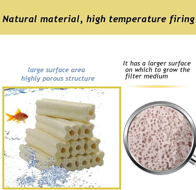 PINVNBY 10 Pcs Long Filter Media for Fish Tank,6.2 Inch Aquarium Ceramic Bio Media Blocks for Freshwater and Saltwater Sump Tank,Aquaculture and Koi Ponds