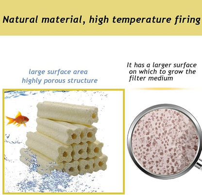 PINVNBY 10 Pcs Long Filter Media for Fish Tank,6.2 Inch Aquarium Ceramic Bio Media Blocks for Freshwater and Saltwater Sump Tank,Aquaculture and Koi Ponds