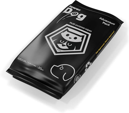 Dog Wipes - Extra Thick and Large Plant-Based Hypoallergenic Grooming Wipes for Dogs, Fragrance-Free, 20-Count Adventure Pack- Luxuriously Moist and Pet Cleaning Wipes