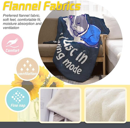 Cat Print Blanket Soft Flannel Cozy Cute Fleece Blankets and Throws for Adults Kids Boys Teens Gifts Warm Plush Lightweight Throw All-Season for Couch Sofa Bed 50''x60''
