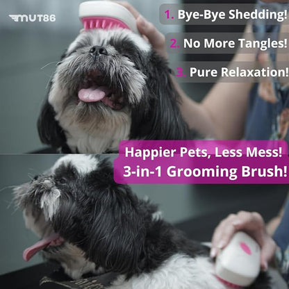 2-in-1 Mist Spray Pet Brush for Dogs & Cats - USB-C Rechargeable, Anti-Static & Soft Silicone Bristles - Relaxing Grooming & Shedding Control