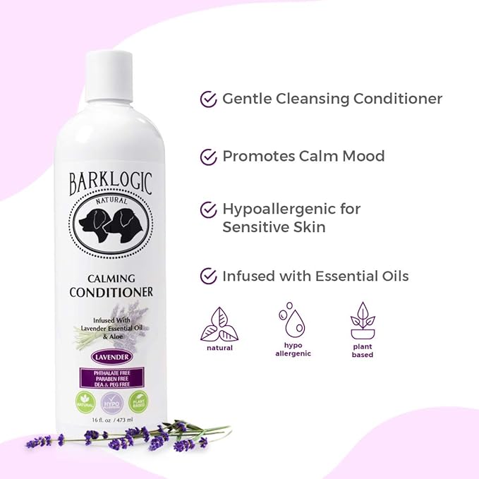 Calming Conditioner, Lavender, 16 fl oz - Grooming Essentials For A Quality Coat - No Parabens, No Phthalates, No Sulfates, No DEA & PEG, Naturally Derived, Vegan