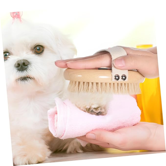 SUPVOX Short Hair Dog Brush - Pets Palm Brush with Bristles,Soft Bristle Pet Brush for Daily Grooming Cats Dogs