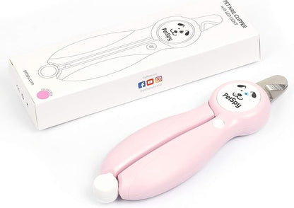 Newest Dog Nail Clippers with LED Guide Light, Professional Claw Care Pet Nail Clipper & Trimmer with Nail File, Razor Sharp Blades, Home Grooming Tool Kit for Animals (Pink)