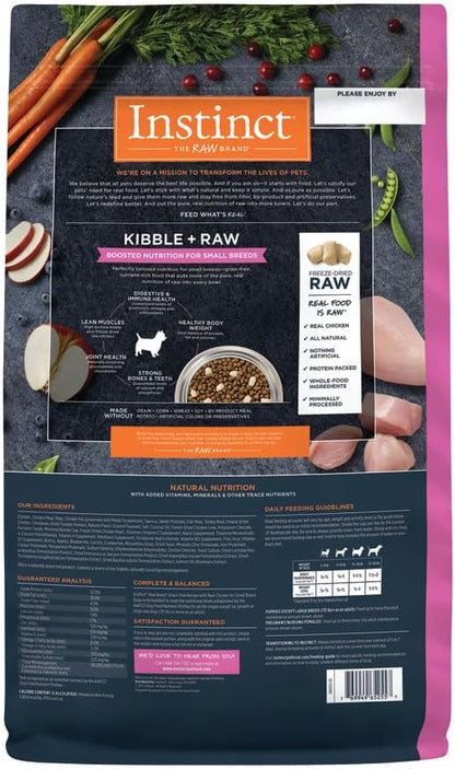 Instinct Raw Boost Small Breed, Natural Dry Dog Food with Freeze Dried Pieces, High Protein, Grain Free Recipe - Real Chicken, 10 lb. Bag