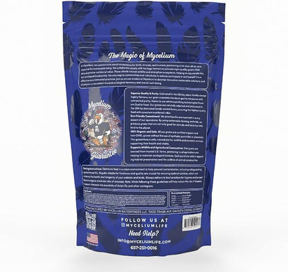 Mycelium Premium Macaw Food | High Protein & Fiber | Safe & Clean Pet Bird Food | Nut Seed Blend with Vitamins, Corn, Buckwheat, Sunflower, Peanuts & Whole Hemp Seed | Organic, Non-GMO 5 lb Bag