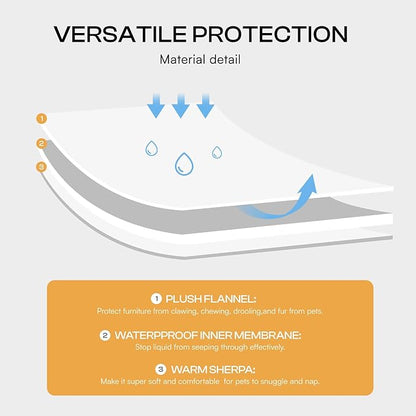 Luciphia Waterproof Pet Blankets for Couch Sofa Bed Cover Liquid Pee Proof Washable Soft Fluffy Large Dog Blanket Reversible Furniture Protection Grey Paw Thicken Largeï¼65" x 57"ï¼