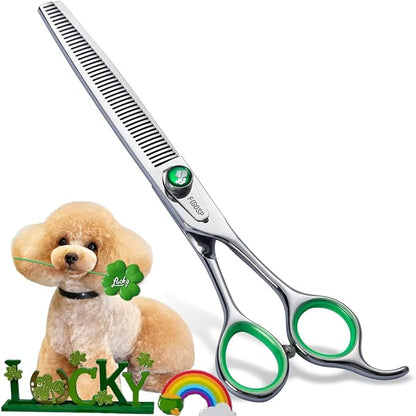 46 Teeth Dog Thinning Shears for Grooming 7.0 inch Professional Blending Thinning Scissors for Dogs Cat Pet Japanese 440C Stainless Right Handed