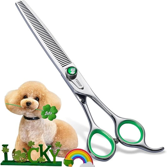 46 Teeth Dog Thinning Shears for Grooming 7.0 inch Professional Blending Thinning Scissors for Dogs Cat Pet Japanese 440C Stainless Right Handed
