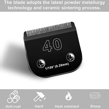 3PACK 40 Blades Dog Grooming Blades Compatible with Ainds/Oster A5/Wahl KM-10 Series Dog Clippers,Detachable Clipper Replacement Bladeï¼_lack