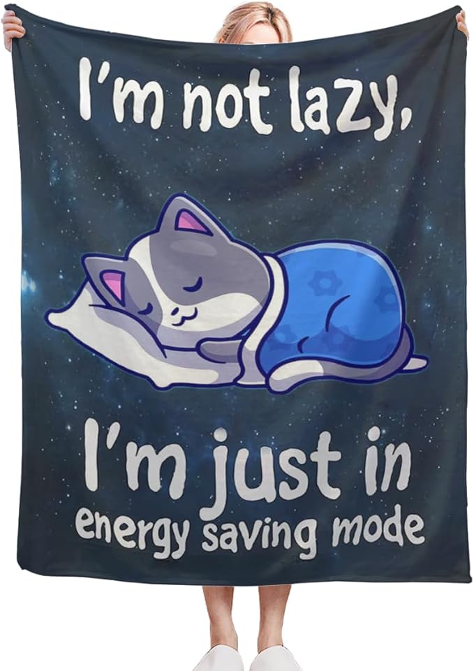 Cat Print Blanket Soft Flannel Cozy Cute Fleece Blankets and Throws for Adults Kids Boys Teens Gifts Warm Plush Lightweight Throw All-Season for Couch Sofa Bed 50''x60''