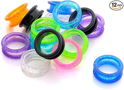 12Pcs Soft Silicone Scissors Finger Rings Grips Inserts Grooming Shear Thumb Inserts Finger Protector Ring Scissor Accessories for Barber Hair Cutting Scissors Pet Shears, Random Color