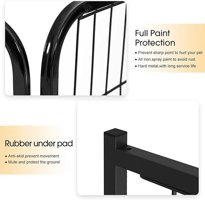 BestPet | Dog Playpen | 24 Inch, 24 Panels | Heavy Duty Metal Pet Exercise Pen | Indoor Outdoor Fence Panels | Rust-Resistant, Removable, Tool-Free Setup | Anti-Skid, Expandable Design