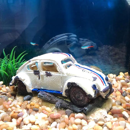 SLOCME Aquarium Bubble Wreck Car Decorations - Fish Tank Bubble Car Decor for Air Bubbler Oxygen Pump，Resin Material Car Decor