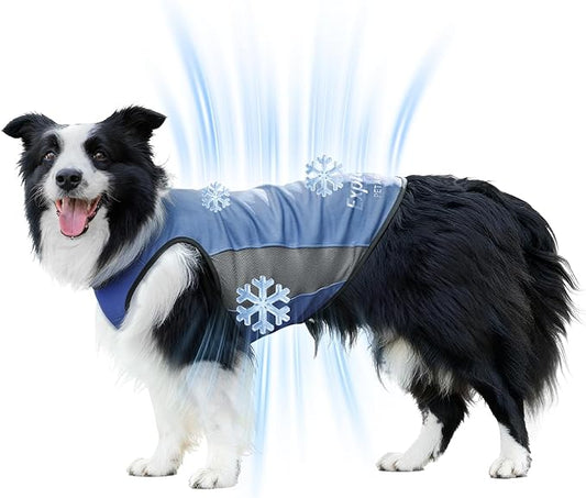 Dog Shirt, Lightweight Breathable Dog Cooling Vest Sun Protection Pet T-Shirts Quick Dry Soft Stretchy Reflective Label Pet Clothes - Small Medium Large Dogs (Water Drop 1PC, X-Large)