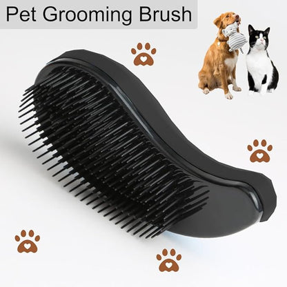 Puppy Brush, Soft Dog Brush for Grooming, Puppy Hair Remover Brush Comb, Grooming Tool for Poodles, Teddy, Yorkies, Maltese, Shih Tzu, Chihuahua, Black