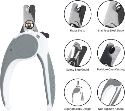 Pet Nail Clippers, Dog Nail Trimmers with Safety Guard to Avoid Excessive Cutting Nails, Dog Grooming Clippers has a Variety of Colors Suitable for Dogs, Cats and Other Petsï¼_reyï¼