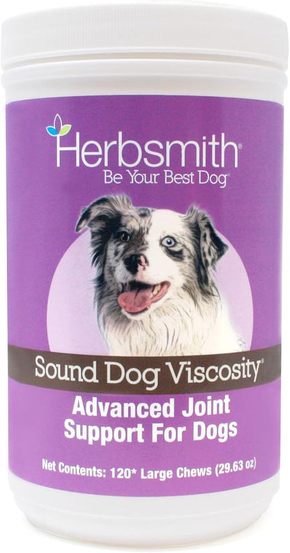 Herbsmith Sound Dog Viscosity 120 Count Joint Support Chews for Dogs, Large