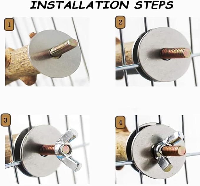 6 PCS Natural Wood Bird Perch Parrot Stand Fork Toys, Hanging Multi-Branch Perch Bird Cage Accessories for Small Parakeets, Conures, Cockatiels, Budgies, Finches, 3 Types