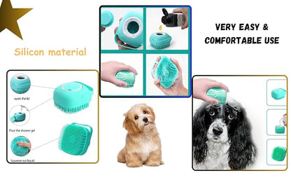 Dog Grooming Kit, 2PCS Dog Bath Brush Scrubbers, 1 Double Sided Soft Bristle and Pin Brush, 1 Professional Nail Clipper and Trimmer For Large & Mediam Dog,Cat,and Rabbit.