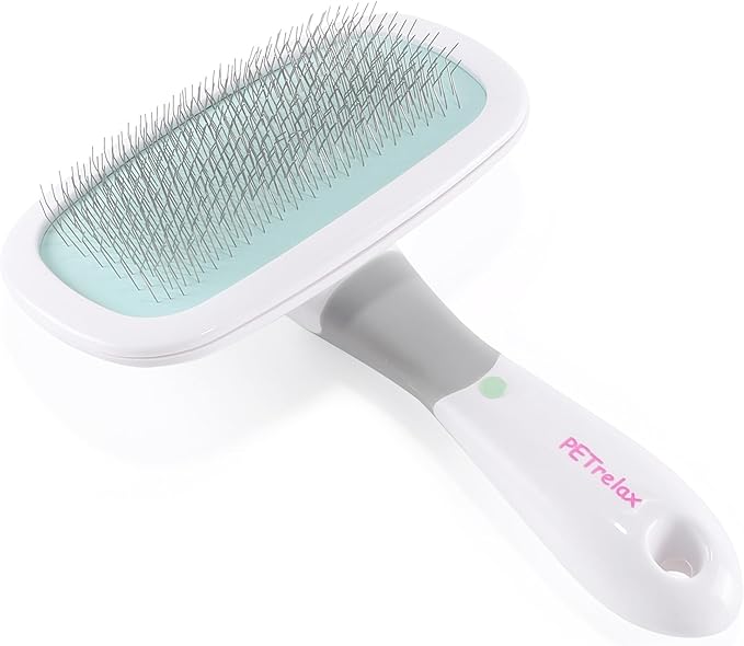 360°Rotating Dog and Cat Brush with Soft Pins Gentle Slicker Brush for Small Dogs Puppies Yorkies Poodles Cats Removes Loose Fur